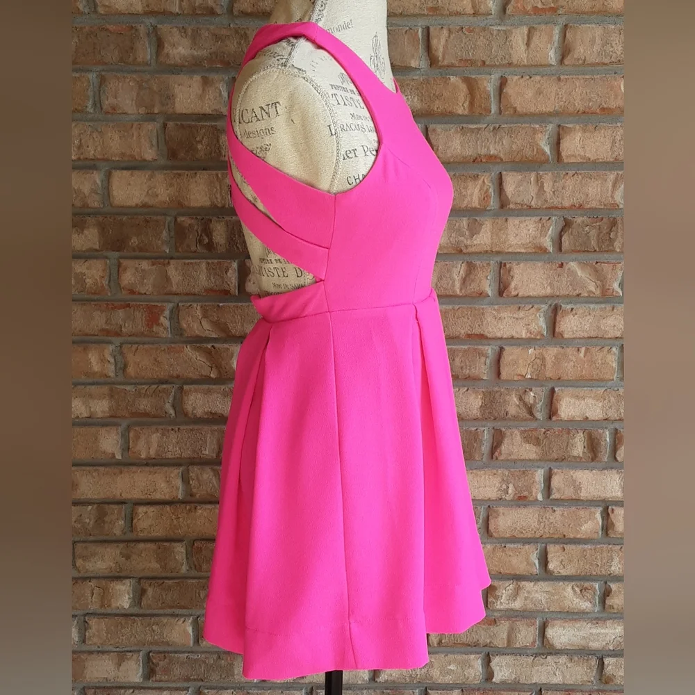 Lulus Exclusive Test Drive Neon Barbie Pink Dress Size XS. - Picture 5 of 9